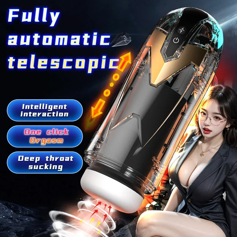 Iron Man heating sound telescopic vibration digital display airplane cup male masturbator adult sex sex product male vibration m gtooza.com