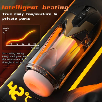 Iron Man heating sound telescopic vibration digital display airplane cup male masturbator adult sex sex product male vibration m gtooza.com