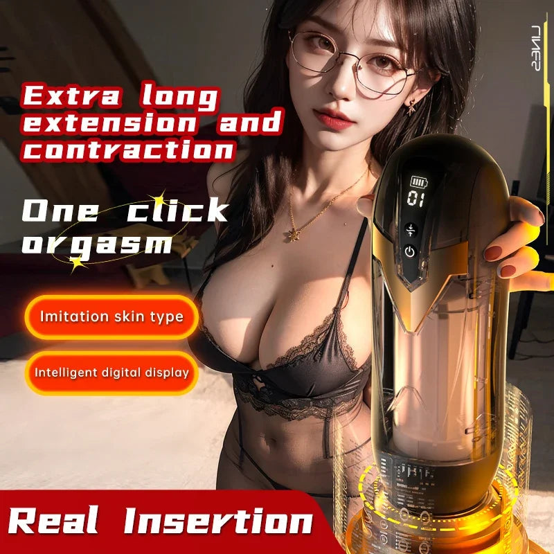 Iron Man heating sound telescopic vibration digital display airplane cup male masturbator adult sex sex product male vibration m gtooza.com