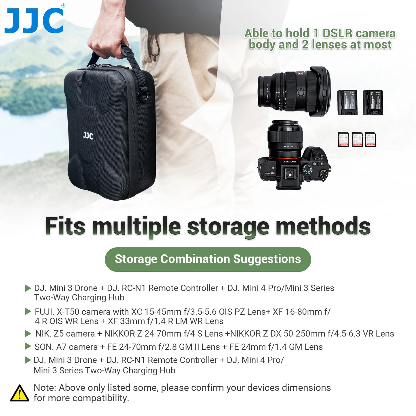 JJC Camera Case Hard Shell Travel Carrying Case For DJI Mini 3 Pro Drone And RC-N1 Remote Controller DJI Mini 4 Pro Storage Bag