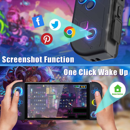 Joy Pad For Nintendo Switch/Led Lite Joystick Wireless RGB Gamepad Controller Grip Support Wake-Up And Turbo Function 6 Axis