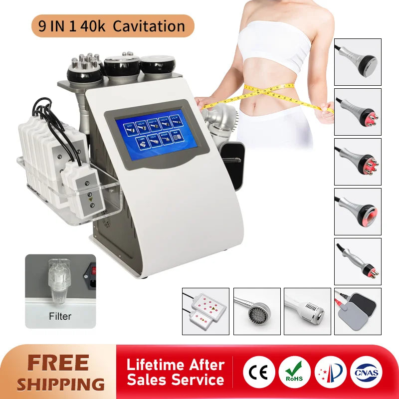 KIM8 40k Cavitation Ultrasonic RF EMS Ice Hammer Weight Loss Massage Body Shaping Skin Care Firming Lifting Salon Beauty Machine