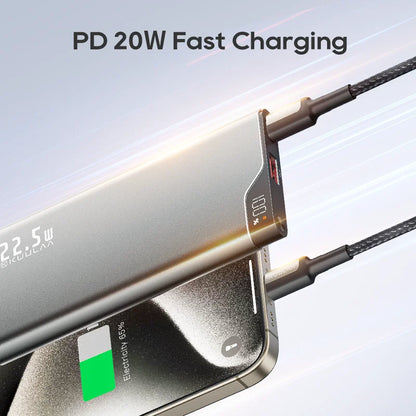 PC KUULAA 22.5W Power Bank 10000mAh Portable Charger PowerBank Fast Charging External Battery For iPhone16 15 14 Xiaomi poweer bank