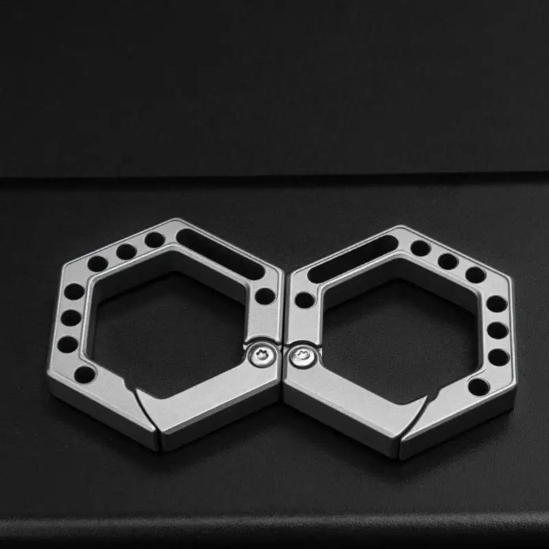 PC Keychain For Men Hexagon Titanium Alloy Key Holder Carabiner Car Key Hol