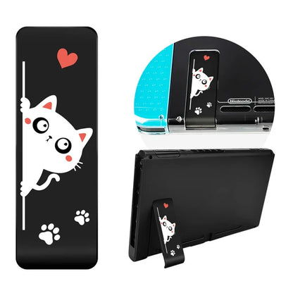 Kickstand Stand Holder Replacement Bracket for Nintendo Switch Console Host Back Cover Support Cartoon Cat Pattern NS Parts