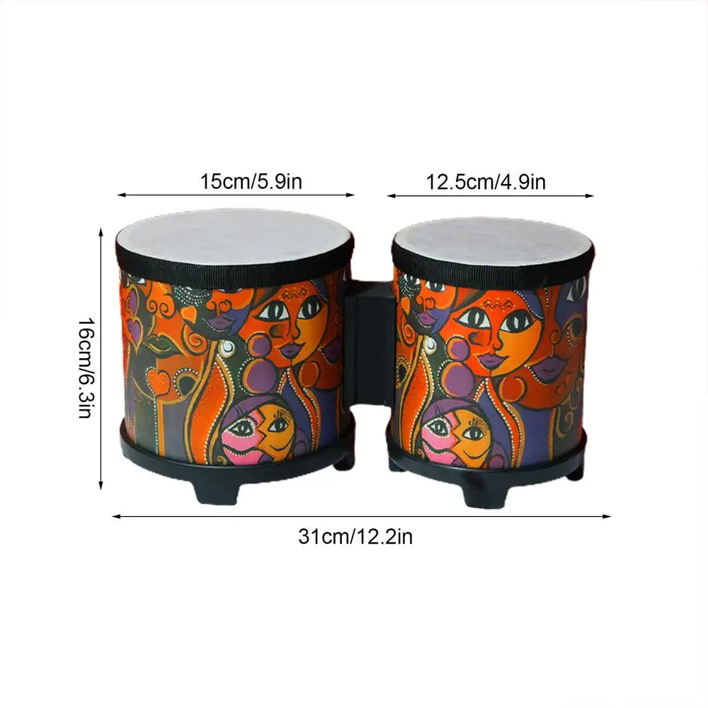 PC Kids Bongos Cute Hand Drum Musical Toy Cute Wooden Musical Instruments W