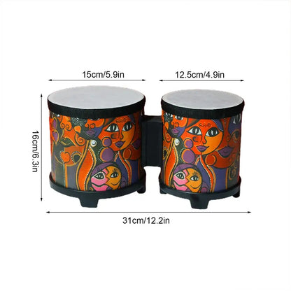 PC Kids Bongos Cute Hand Drum Musical Toy Cute Wooden Musical Instruments W