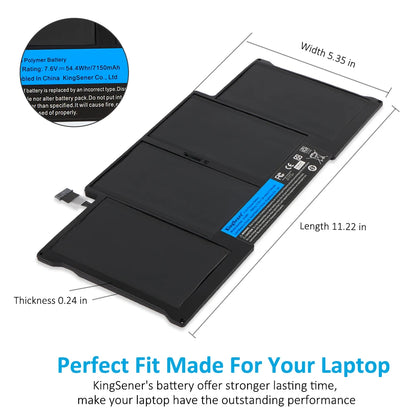 PC KingSener New Laptop Battery A1496 For Apple MacBook Air 13" A1466 2012/2013/2014/2015/2017 MD760LL/A MD761CH/A 7.6V 7150mAh