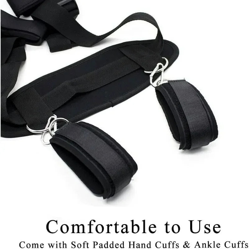 Kit BDSM Sex Toys Wrist Leg Restraint Strap Padded Hand Ankle Cuffs Women Adult Set  Bed with Blindfold