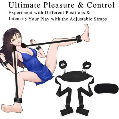 GtoozaKit BDSM Sex Toys Wrist Leg Restraint Strap Padded Hand Ankle Cuffs Women Adult Set  Bed with Blindfold