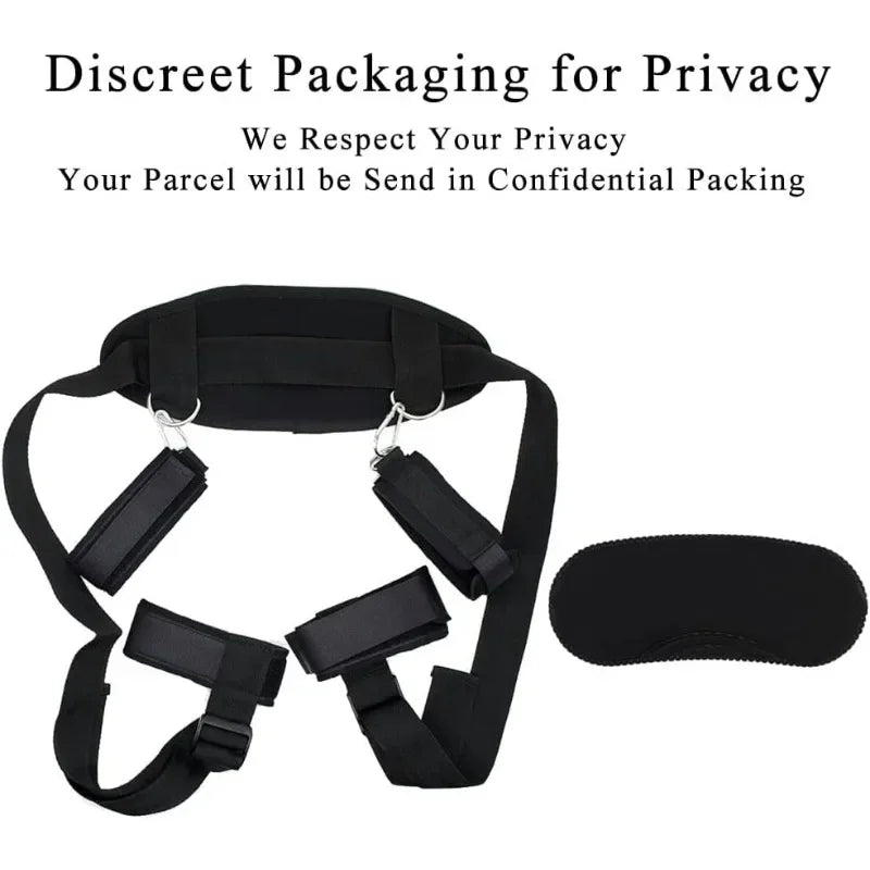 Kit BDSM Sex Toys Wrist Leg Restraint Strap Padded Hand Ankle Cuffs Women Adult Set  Bed with Blindfold