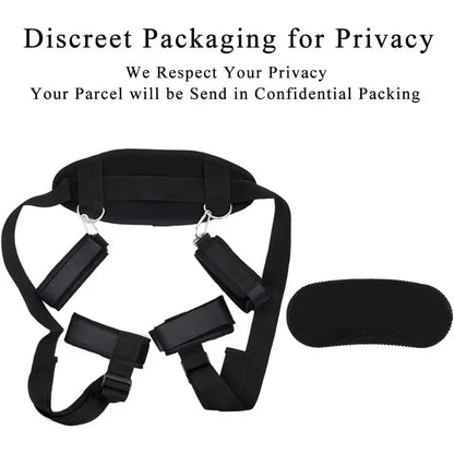 Kit BDSM Sex Toys Wrist Leg Restraint Strap Padded Hand Ankle Cuffs Women Adult Set  Bed with Blindfold