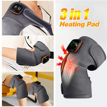 PC Knee Massager With Vibration 4 in 1 Shoulder Knee Elbow Heating Pad legs