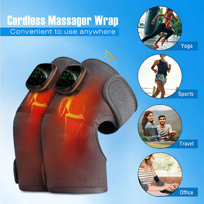 PC Knee Massager With Vibration 4 in 1 Shoulder Knee Elbow Heating Pad legs