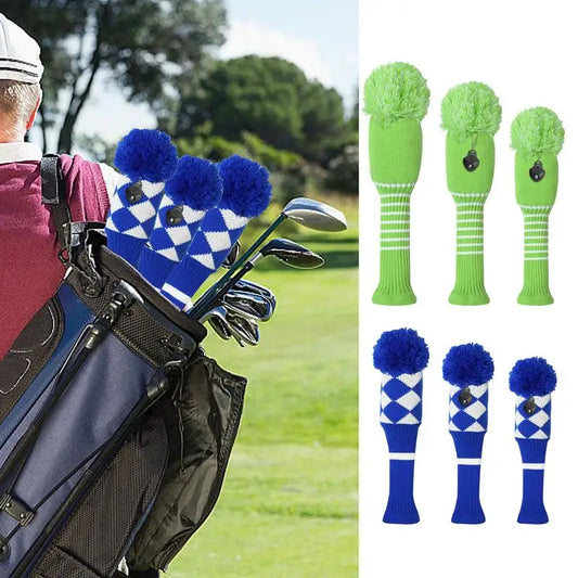 PC Knitted Golf Head Covers Golf Headcovers Set Golf Club Covers Golf Club