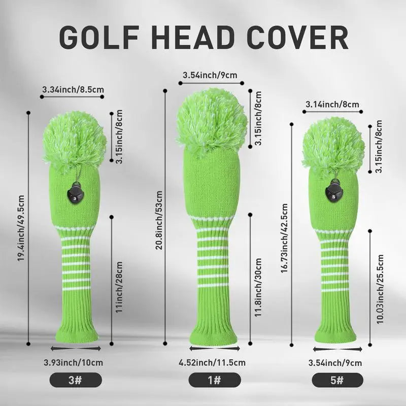 PC Knitted Golf Head Covers Golf Headcovers Set Golf Club Covers Golf Club