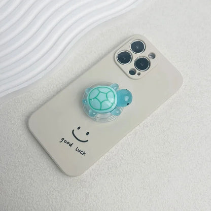 PC Korean Cute Luminous Turtle Phone Holder Griptok Finger Ring Support For iPhone Samsung Cases Grip Tok Socket Bracket Girl Gift