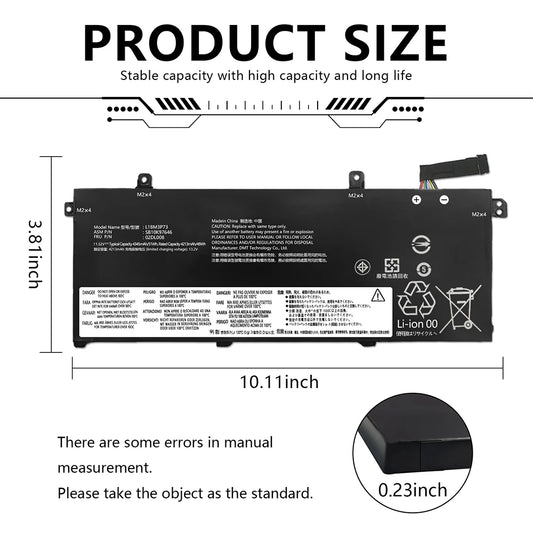 PC L18M3P73 Laptop Battery For Lenovo ThinkPad T490 T495 P43S L18C3P72 L18L3P73 L18M3P74 SB10T83122 02DL007 11.52V 51Wh