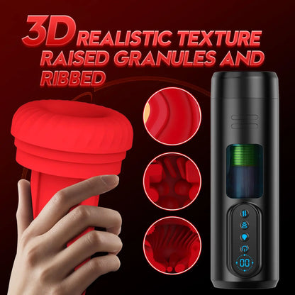 LCD Automatic Sucking Male Masturbator 9 Thrusting Vibration Blowjob Machine Heating Pussy Penis Pump Masturbation Cup Sex Toys