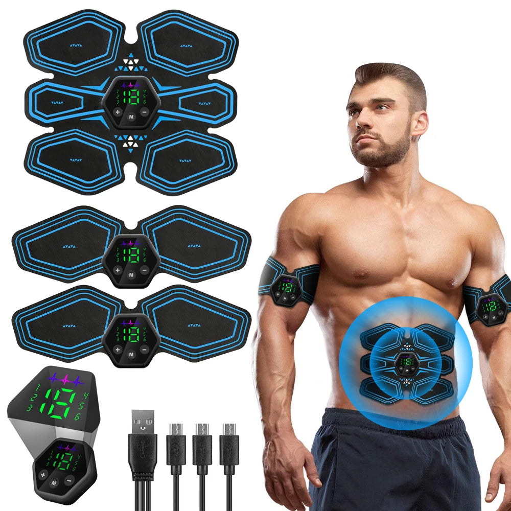 PC LCD Display Muscle Stimulator EMS Abdominal Hip Trainer Toner USB Abs Fi