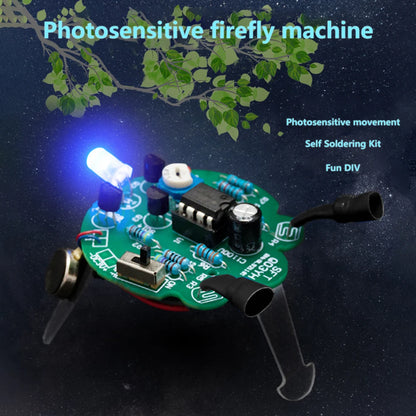 LED Breathing Light Photosensitive Sensor Mobile Robot Part Electronic Soldering DIY Kit Simulated Firefly Flashing Robot Toy