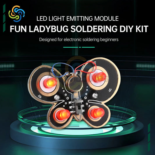 LED Diode Light Emitting Rotating Toy DIY Kit PCB Circuit Board Electronics Teaching Soldering Practice Module Fun Experiments