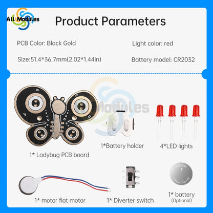 LED Diode Light Emitting Rotating Toy DIY Kit PCB Circuit Board Electronics Teaching Soldering Practice Module Fun Experiments