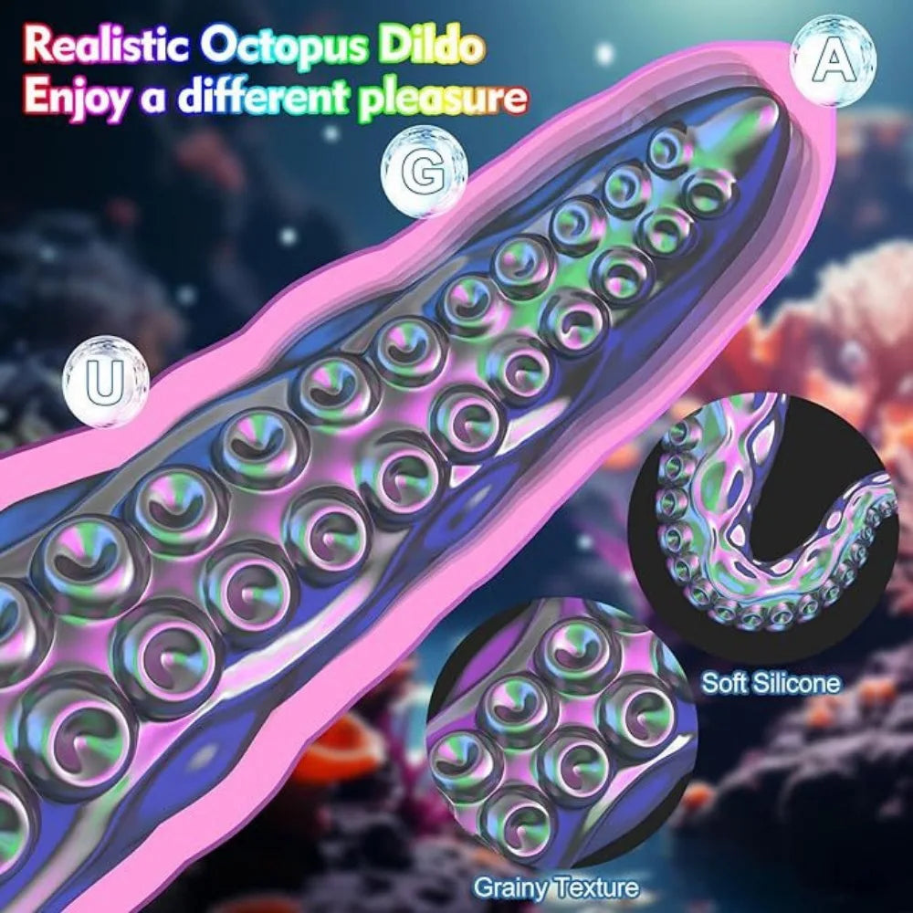 GtoozaLED Display Octopus Tentacle Masturbation Vibrator G Spot Vagina Anal Vibration Stimulation Adult Sex Toys Special-shaped Dildo