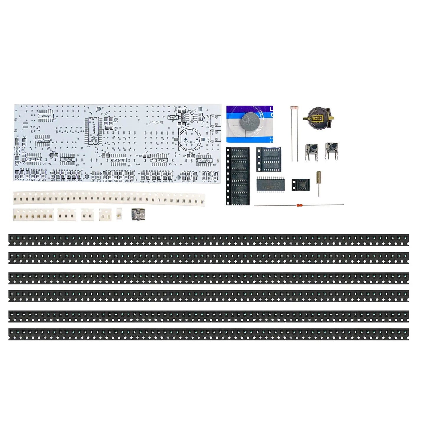 LED Dot-matrix Clock Kit 51 Single-chip Microcomputer Optically Controlled Electronic Clock DIY Parts