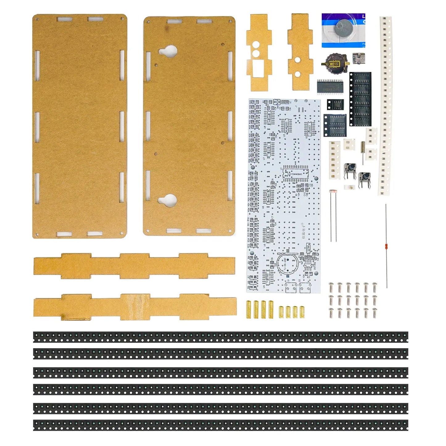 LED Dot-matrix Clock Kit 51 Single-chip Microcomputer Optically Controlled Electronic Clock DIY Parts