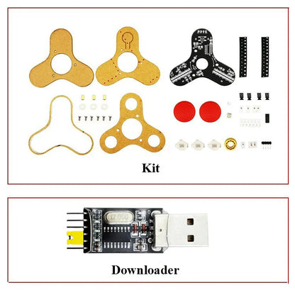 LED Fidget Spinner Luminous Display Three Lobe Digital Gyro Electronic DIY Production Welding Kit