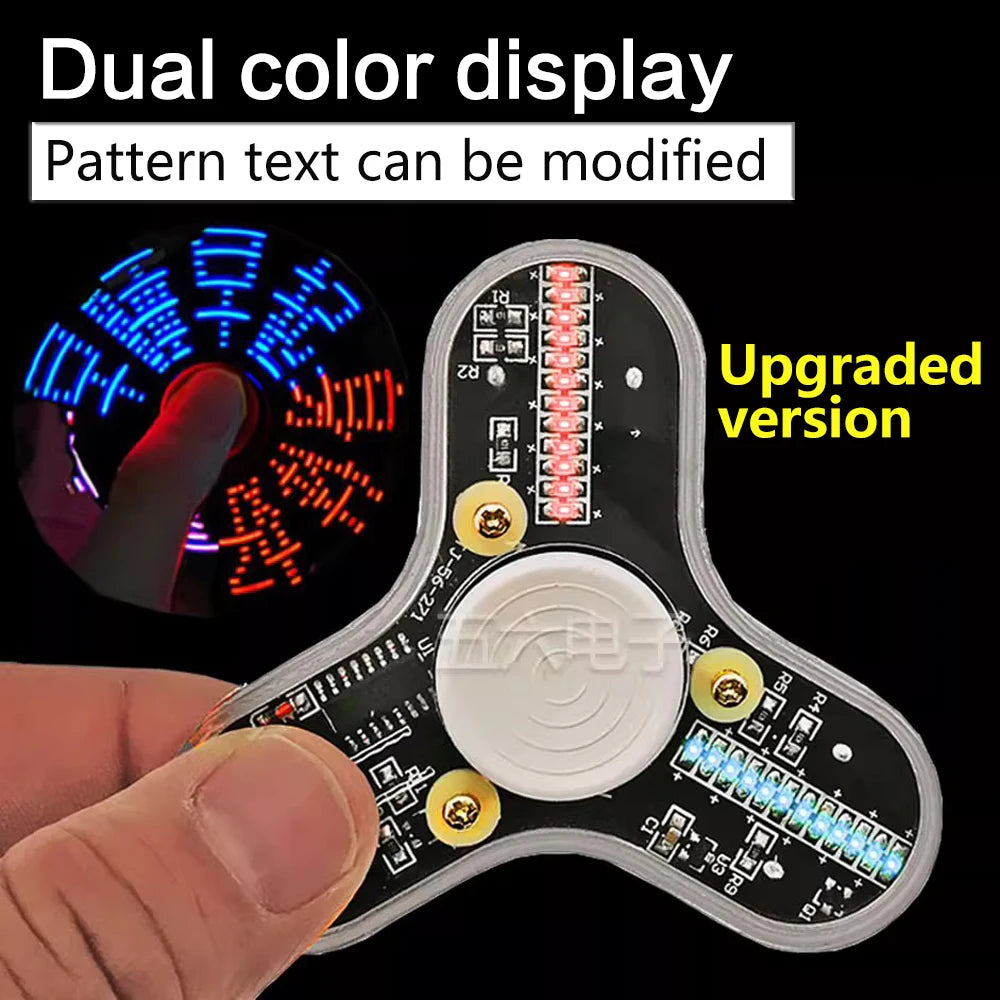 LED Fidget Spinner Luminous Display Three Lobe Digital Gyro Electronic DIY Production Welding Kit