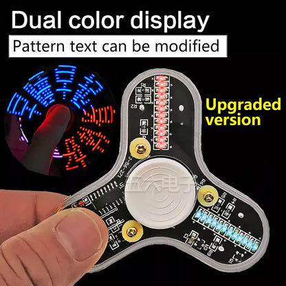 LED Fidget Spinner Luminous Display Three Lobe Digital Gyro Electronic DIY Production Welding Kit