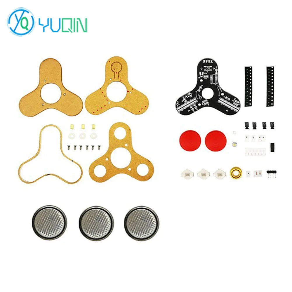 LED Fidget Spinner Luminous Display Three Lobe Digital Gyro Electronic DIY Production Welding Kit