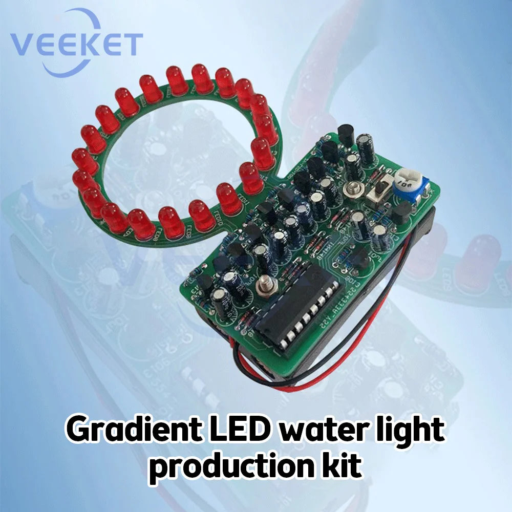 LED Running Light DIY Electronic kit CD4017 Ring Fade With Adjustable Potentiometer For Soldering LED Flashing Lights