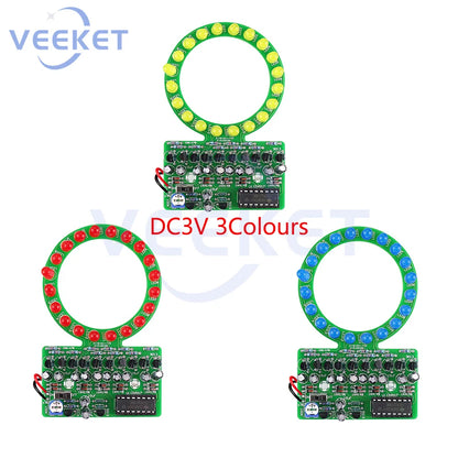 LED Running Light DIY Electronic kit CD4017 Ring Fade With Adjustable Potentiometer For Soldering LED Flashing Lights