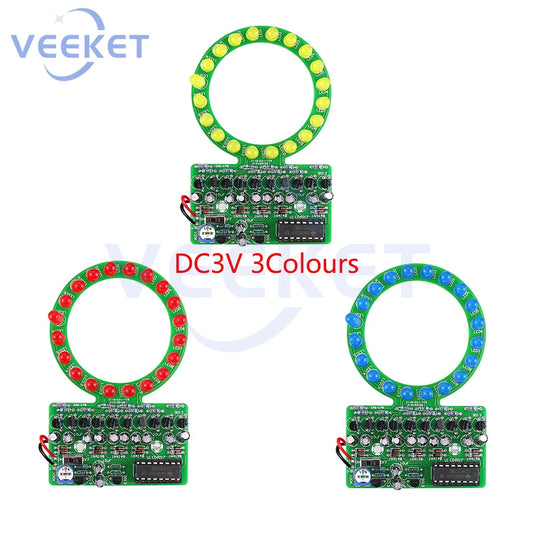 LED Running Light DIY Electronic kit CD4017 Ring Fade With Adjustable Potentiometer For Soldering LED Flashing Lights