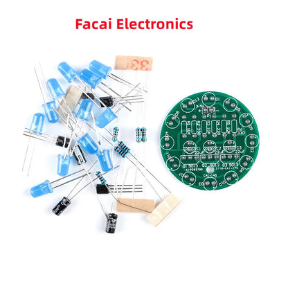 LED Water Light LED Round Water Light Production Kit for Skill Training Soldering Practice Parts Diy Electronic Kit Set