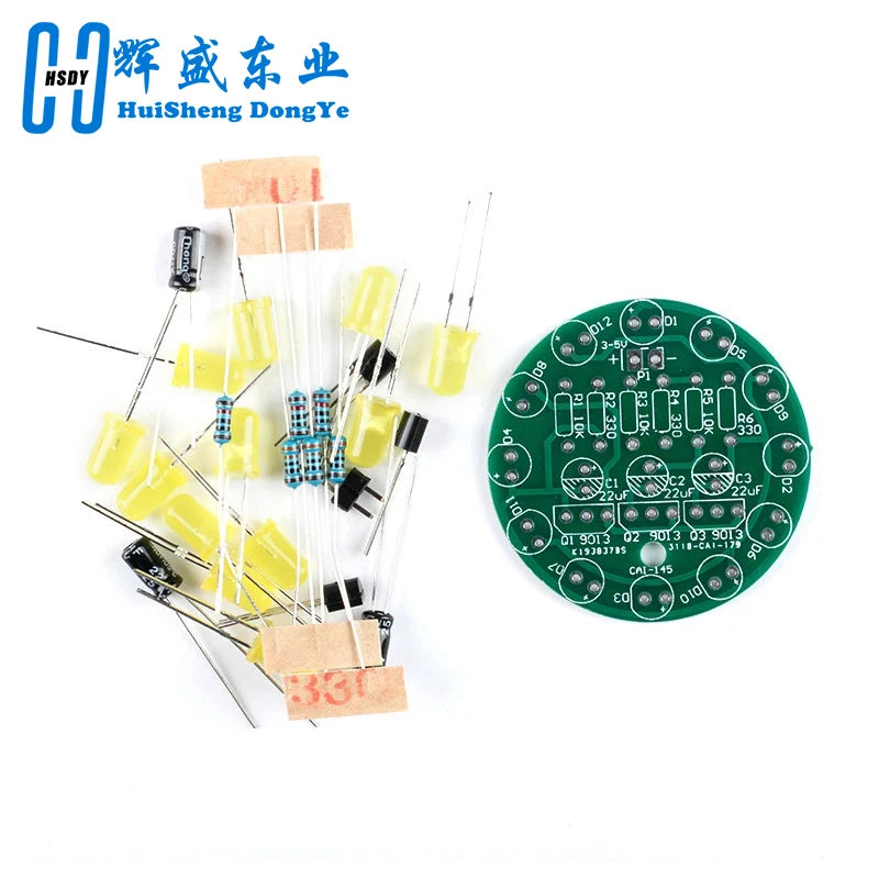 LED Water Light LED Round Water Light Production Kit for Skill Training Soldering Practice Parts Diy Electronic Kit Set