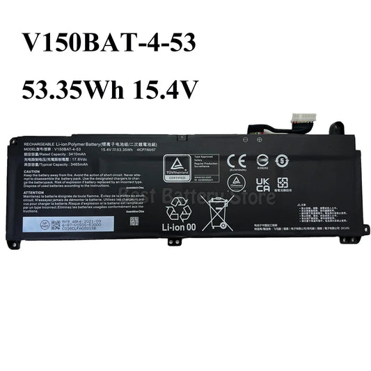 PC Laptop Battery For CLEVO V150BAT-3-41 11.55V 3465mAh 41Wh V150BAT-4-53 15.4V 3510mAh 53.35Wh V150PNH V150PNJ V150PNK V155PNKQ V1