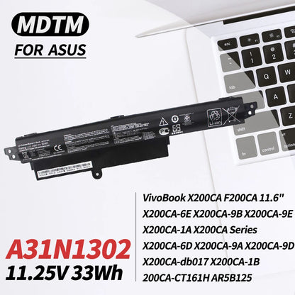 PC Laptop Battery  Asus Vivobook X200CA X200M X200MA F200CA 11.6"Series Notebook MA Ultrabooks A3INI302 A31N1302 A31LMH2 A31LM9H