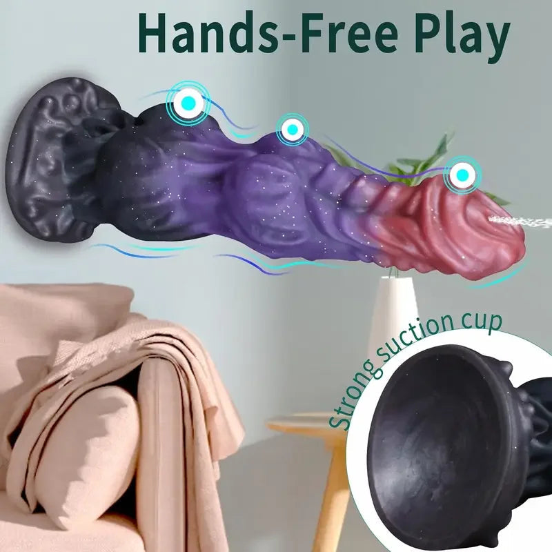 Gtooza_Large Dog Knot Ejaculating  With Suction Cup Spray Function Silicone Animal s Squirting Penis Sex Toys  Women Men gtooza.com