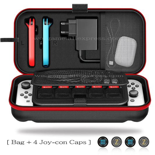 Large Nylon Hard Case High Quality Carrying Storage Bag for Nintendo Switch OLED Original Accessories with 20 Game Card Slots