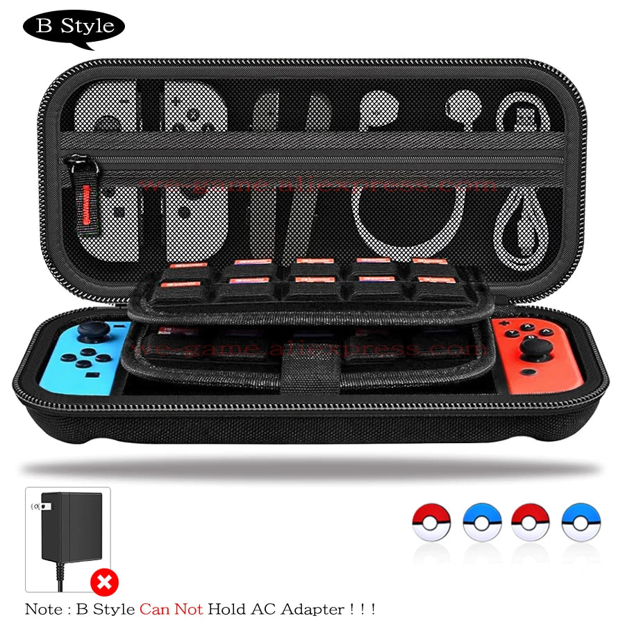 Large Nylon Hard Case High Quality Carrying Storage Bag for Nintendo Switch OLED Original Accessories with 20 Game Card Slots