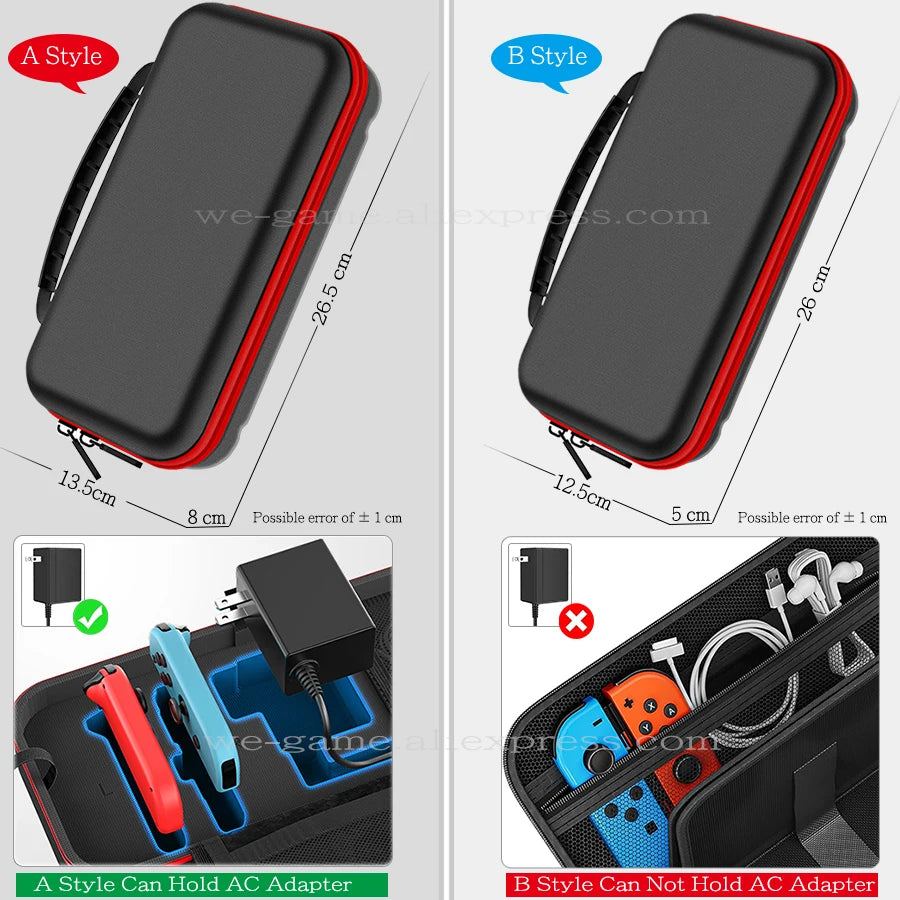 Large Nylon Hard Case High Quality Carrying Storage Bag for Nintendo Switch OLED Original Accessories with 20 Game Card Slots