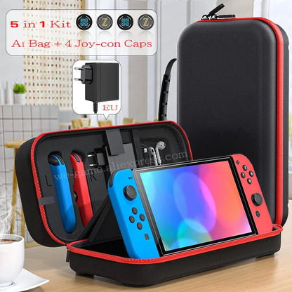 Large Nylon Hard Case High Quality Carrying Storage Bag for Nintendo Switch OLED Original Accessories with 20 Game Card Slots