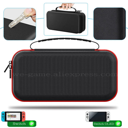 Large Nylon Hard Case High Quality Carrying Storage Bag for Nintendo Switch OLED Original Accessories with 20 Game Card Slots