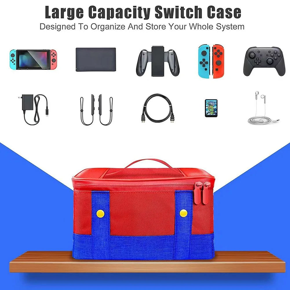 Large Waterproof Carrying Case for Nintendo Switch and OLED with Anti Scratch Travel Bag for Accessories