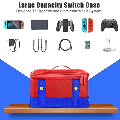 Large Waterproof Carrying Case for Nintendo Switch and OLED with Anti Scratch Travel Bag for Accessories