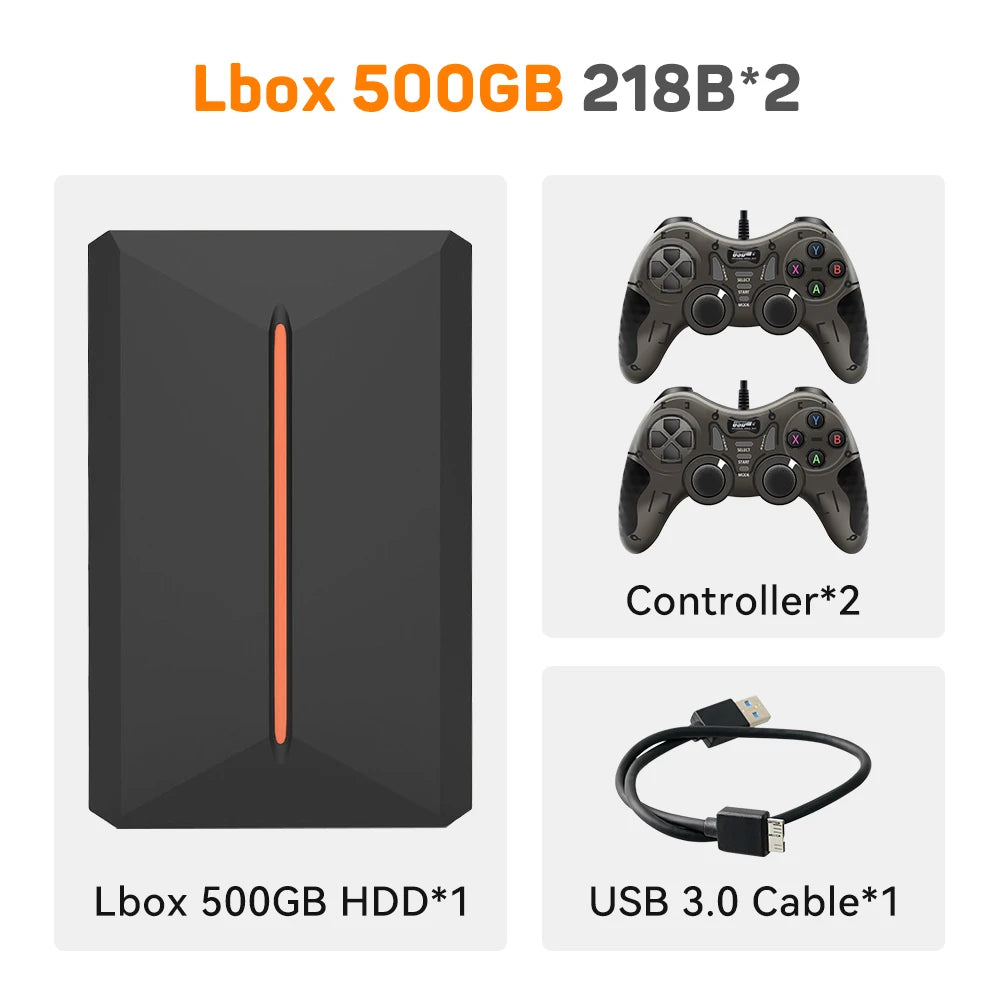 Launchbox 500GB Game Hard Drive Portable Gaming HDD with 3700+PC/3D Games  PS4/PS3/PS2/Wii/WiiU/Switch Game Console  PC